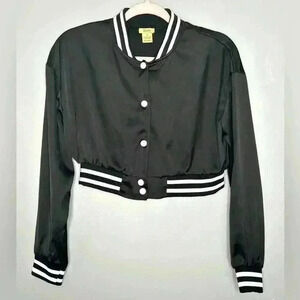 Daisy Black and White Bomber Women's Jacket (491)